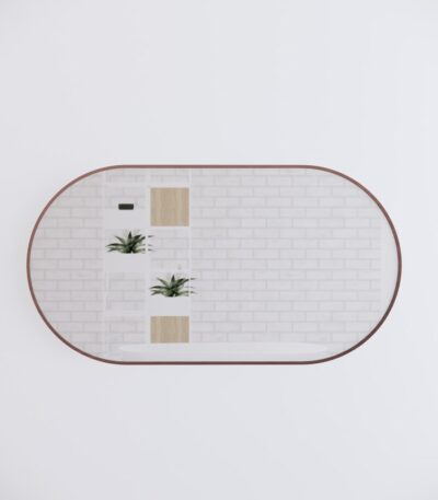 1500*800mm Brushed Copper Framed Oval Plain Mirror