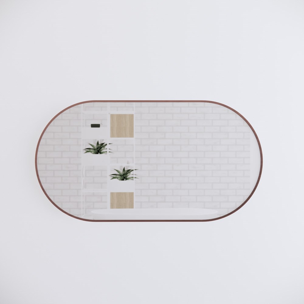 1500*800mm Brushed Copper Framed Oval Plain Mirror 1 1500*800mm Brushed Copper Framed Oval Plain Mirror