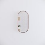 900x450mm Brushed Copper Framed Oval Plain Mirror