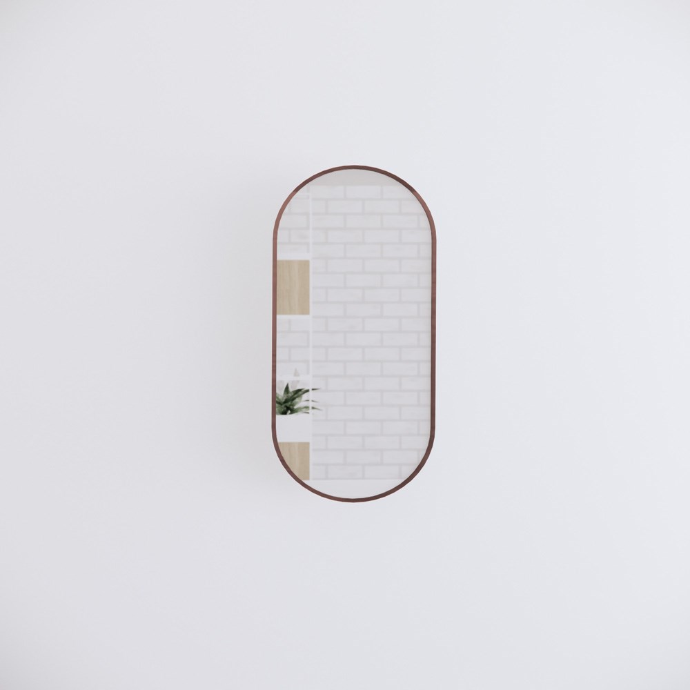 900x450mm Brushed Copper Framed Oval Plain Mirror 1 900x450mm Brushed Copper Framed Oval Plain Mirror