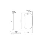 900x450mm Brushed Copper Framed Oval Plain Mirror