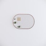 900x600mm Brushed Copper Framed Oval Plain Mirror