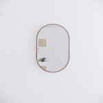 900x600mm Brushed Copper Framed Oval Plain Mirror