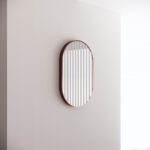 900x600mm Brushed Copper Framed Oval Plain Mirror