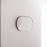 900x600mm Brushed Copper Framed Oval Plain Mirror
