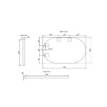 900x600mm Brushed Copper Framed Oval Plain Mirror