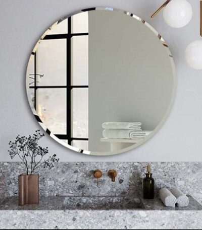 600mm Bevel Edge Round Plain Mirror