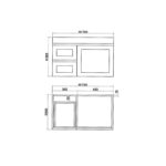 735*450*505mm Miami Wall Hung Fluted Vanity Cabinet (LHD)