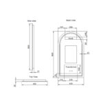 450*800mm Brushed Copper Framed Arch LED Mirror