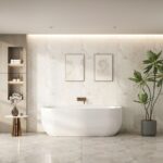 Anna Series 1500*830*580mm Gloss White Back To Wall Acrylic Bathtub