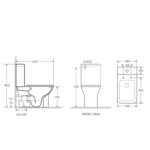 ARIA 620*350*800mm Gloss White Rimless Flushing Back to Wall Two-piece Toilet Suite(Bottom Inlet)