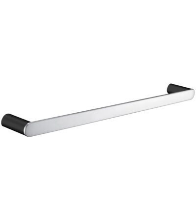Bellino Chrome & Matte Black 600mm Single Towel Rail
