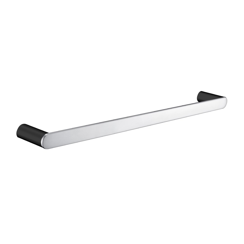 Bellino Chrome & Matte Black 600mm Single Towel Rail 1 Bellino Chrome & Matte Black 600mm Single Towel Rail