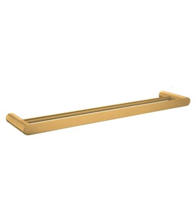 Bellino Brushed Yellow Gold 600mm Double Towel Rail