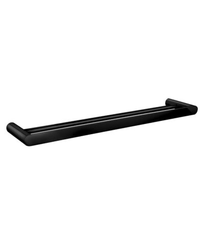 Bellino High Gloss Black 600mm Double Towel Rail