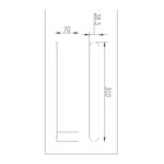 Bellino High Gloss Black Hand Towel Rail 300mm