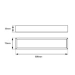 Cavallo Brushed Nickel Square Single Towel Rail 800mm
