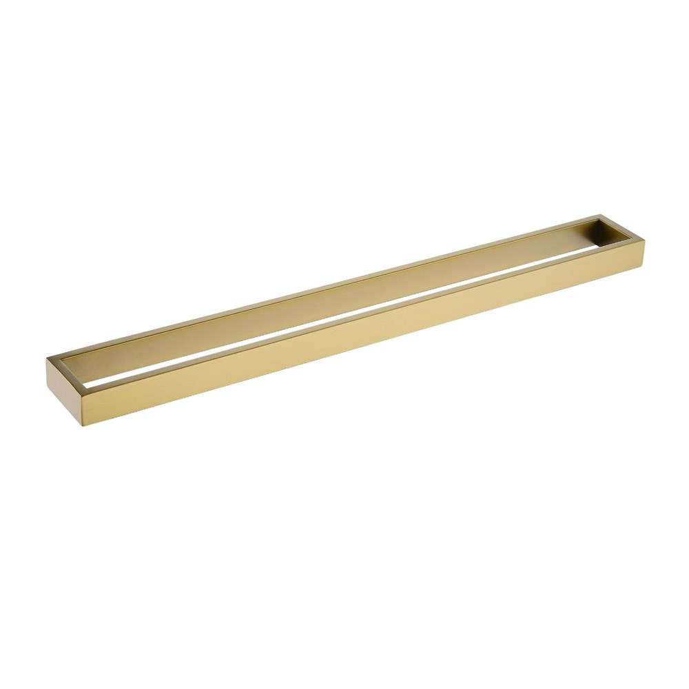 Cavallo Brushed Yellow Gold Square Single Towel Rail 600mm 1 Cavallo Brushed Yellow Gold Square Single Towel Rail 600mm