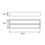 Cavallo Matte Black Square Single Towel Rail 800mm