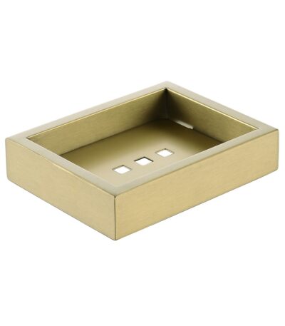 Cavallo Brushed Yellow Gold Square Soap Dish