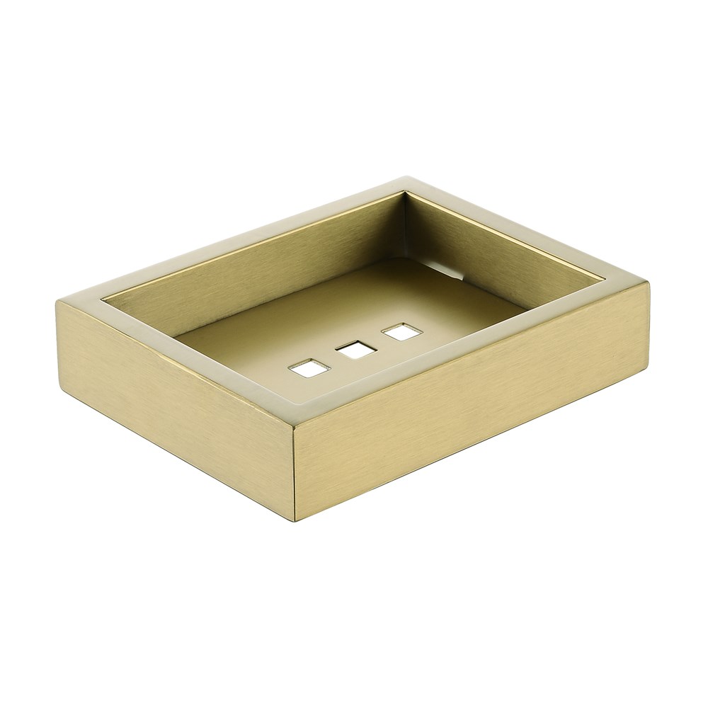 Cavallo Brushed Yellow Gold Square Soap Dish 1 Cavallo Brushed Yellow Gold Square Soap Dish