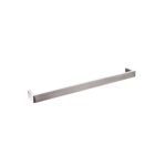 Brushed Nickel Square Single Towel Rail 600mm
