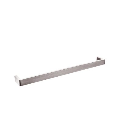 Brushed Nickel Square Single Towel Rail 600mm