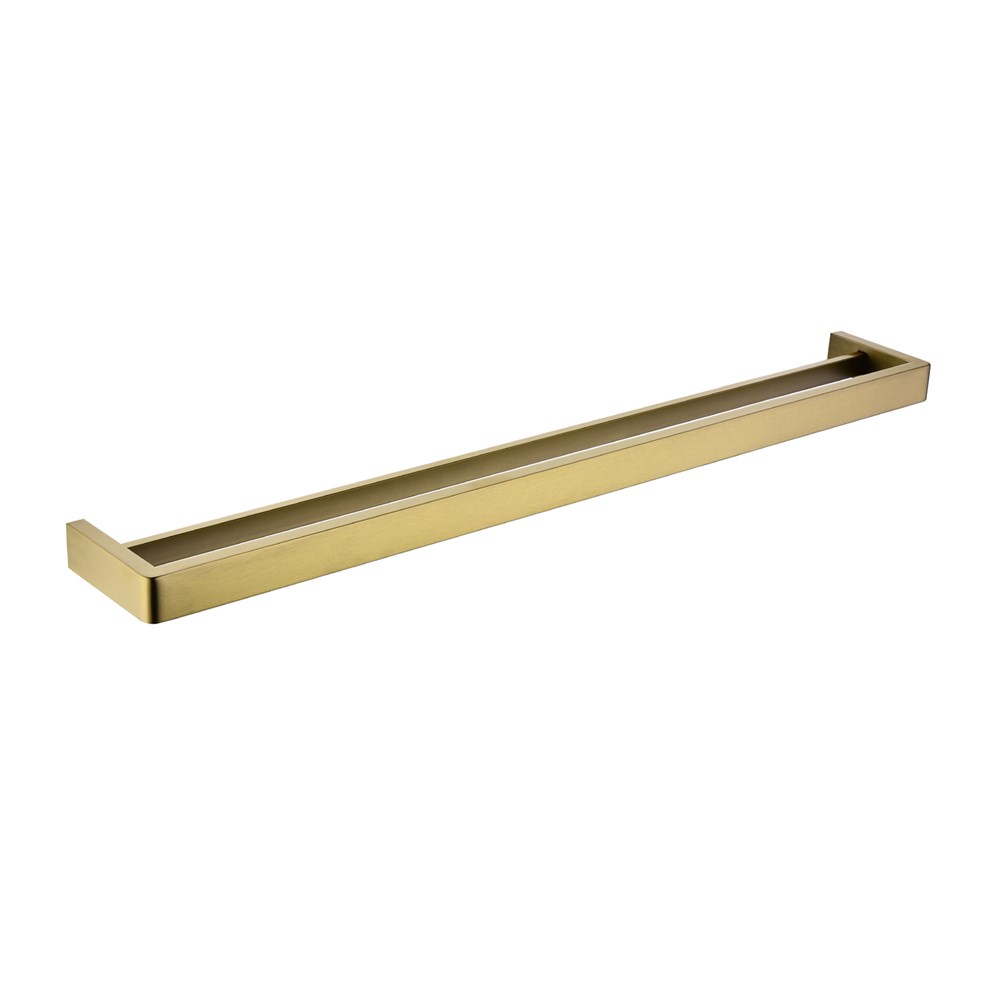 Cavallo Brushed Yellow Gold Square Double Towel Rail 800mm 1 Cavallo Brushed Yellow Gold Square Double Towel Rail 800mm
