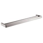 Brushed Nickel Square Double Towel Rail 800mm