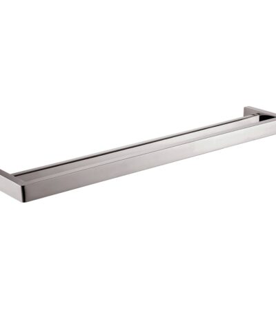 Brushed Nickel Square Double Towel Rail 800mm