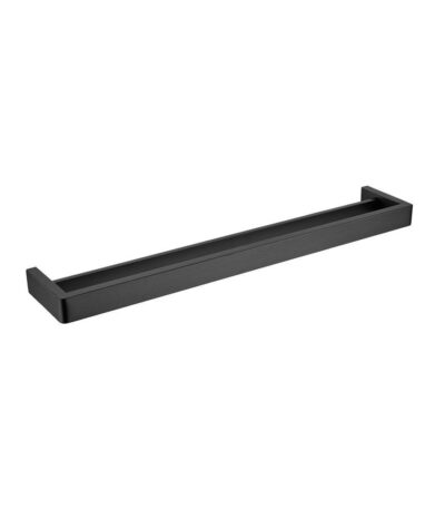 Cavallo Matte Black Square Double Towel Rail 600mm
