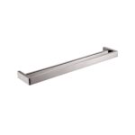 Brushed Nickel Square Double Towel Rail 600mm