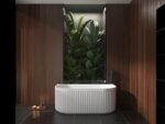 1500x750x580mm Matte White Back to Wall Bathtub