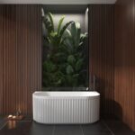1500x750x580mm Matte White Back to Wall Bathtub