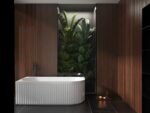 1500x750x580mm Matte White Left Corner Bathtub
