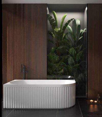 1500x750x580mm Matte White Left Corner Bathtub
