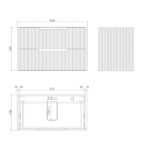 Bali 900mm Matte Black Wall Hung Fluted Cabinet