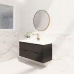 Bali 1200mm Matte Black Wall Hung Fluted Vanity (Single Bowl)
