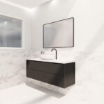 Bali 1500mm Matte Black Wall Hung Fluted Vanity (Single Bowl)