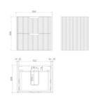 Bali 600mm Matt Black Wall Hung Fluted Vanity Cabinet