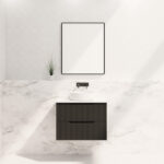 Bali 750mm Matte Black Wall Hung Fluted Cabinet