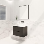 Bali 750mm Matte Black Wall Hung Fluted Cabinet
