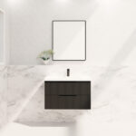 Bali 900mm Matte Black Wall Hung Fluted Cabinet