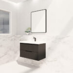 Bali 900mm Matte Black Wall Hung Fluted Cabinet