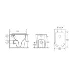 BERLIN99 580*360*430mm Gloss White Quiet Flushing Wall Faced Floor Pan