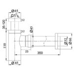 Brushed Nickel Bottle Trap 32mm