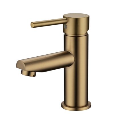 Brushed Yellow Gold Round Basin Mixer