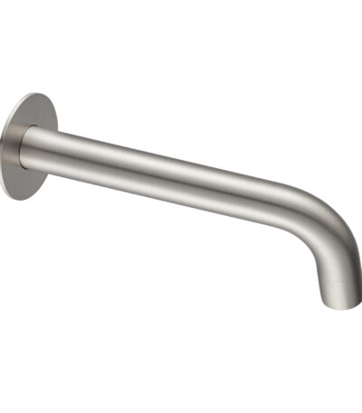 LUCID PIN Series 180mm Round Brushed Nickel Bathtub/Basin Wall Spout(60mm Flat Back Plate)