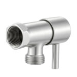 Round Brushed Nickel Water Stop Valves (One Pair)