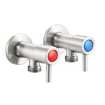 Round Brushed Nickel Water Stop Valves (One Pair)